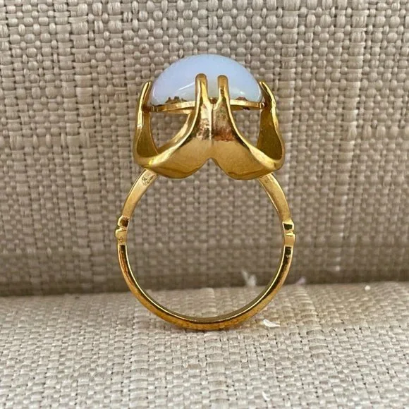 Women Ring Blue Faux Stone Gold Plated Fashion Jewelry Ring Size 7.5 - Picture 8 of 10